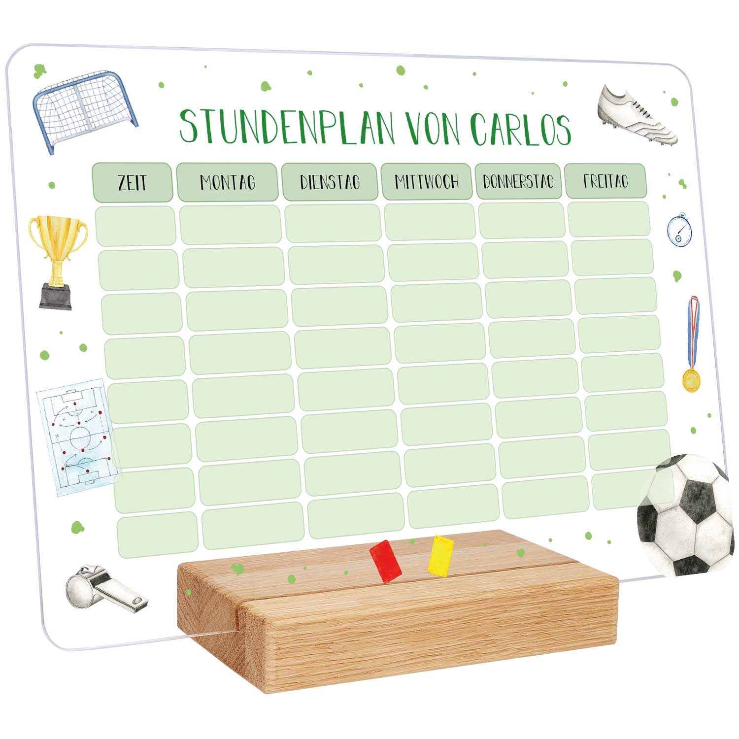 Personalisierter Stundenplan mit Namen in versch. Motiven
