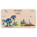 Frühstücksbrettchen mit Druckmotiv & Name - T-Rex Design