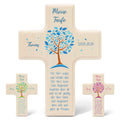 Personalisierbares Holzkreuz zur Taufe Konfirmation und Kommunion - Lebensbaum Design