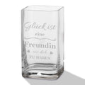 Blumenvase mit Gravur - Glück ist eine Freundin - Deko Vase als Geschenk