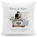 Bedrucktes Kissen mit Konfiguration im Hochzeitsauto Design