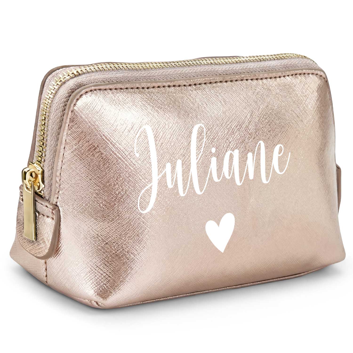 Personalisierte Leder Kosmetiktasche mit Name für Kosmetik & MakeUp