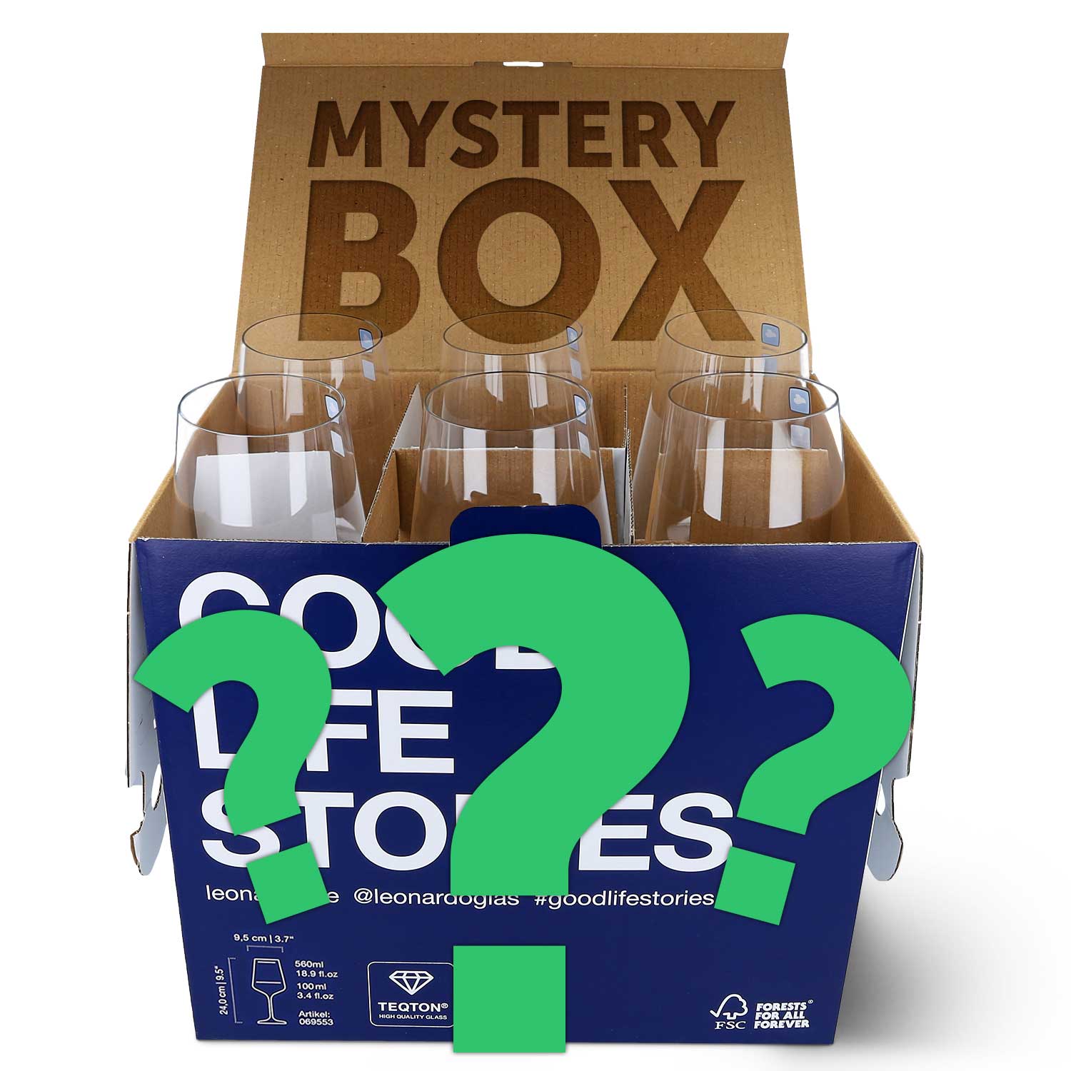 Leonardo Weinglas Mystery Box - 6 zufällig gravierte Gläser