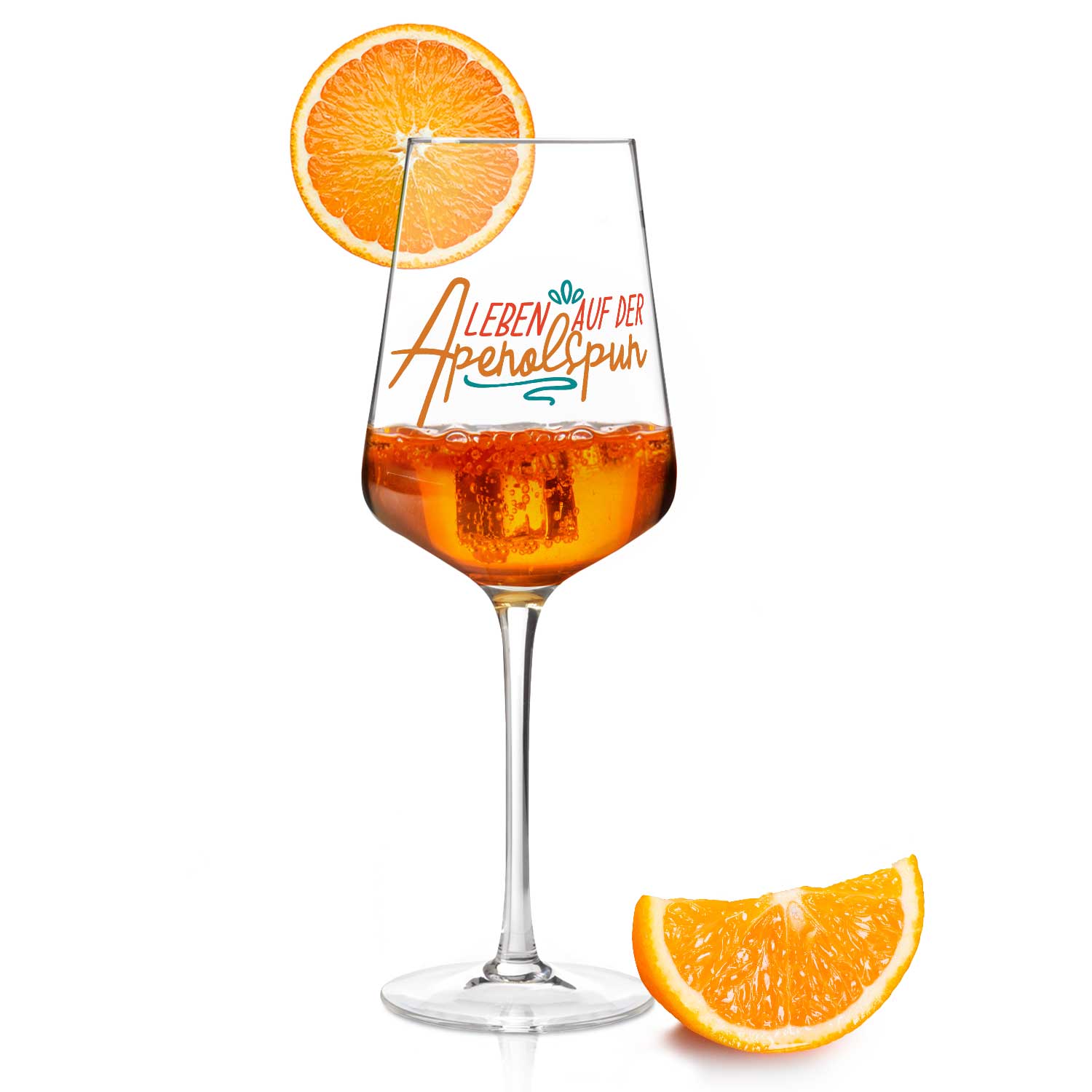 Leonardo Weinglas mit UV-Druck - Leben auf der Aperolspur