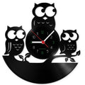Wanduhr aus Vinyl Eule