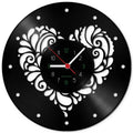 Wanduhr aus Vinyl Herzlich