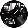 Wanduhr aus Vinyl Merry Christmas