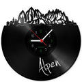 Wanduhr aus Vinyl Skyline Alpen
