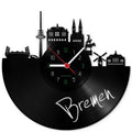 Wanduhr aus Vinyl Skyline Bremen