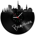 Wanduhr aus Vinyl Skyline Bremerhaven