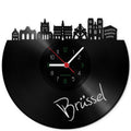 Wanduhr aus Vinyl Skyline Brüssel