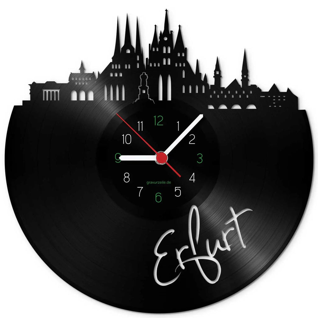 Wanduhr aus Vinyl Skyline Erfurt