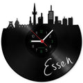 Wanduhr aus Vinyl Skyline Essen