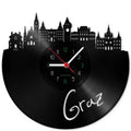 Wanduhr aus Vinyl Skyline Graz