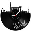Wanduhr aus Vinyl Skyline Helsinki