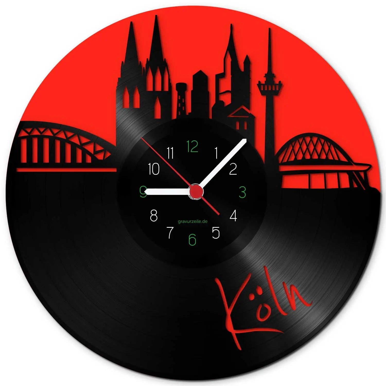 Wanduhr aus Vinyl Köln Fan Uhr Colored