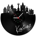 Wanduhr aus Vinyl Skyline Konstanz