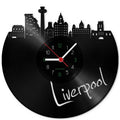 Wanduhr aus Vinyl Skyline Liverpool