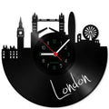 Wanduhr aus Vinyl Skyline London