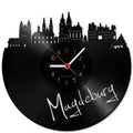 Wanduhr aus Vinyl Skyline Magdeburg