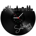 Wanduhr aus Vinyl Skyline Salzburg