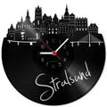 Wanduhr aus Vinyl Skyline Stralsund