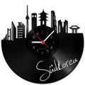 Wanduhr aus Vinyl Skyline Südkorea