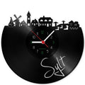 Wanduhr aus Vinyl Skyline Sylt