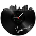 Wanduhr aus Vinyl Skyline Vancouver