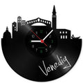 Wanduhr aus Vinyl Skyline Venedig