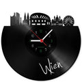 Wanduhr aus Vinyl Skyline Wien