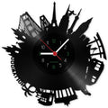 Wanduhr aus Vinyl Skyline World 2017