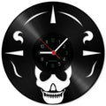 Wanduhr aus Vinyl Totenkopf Tribal