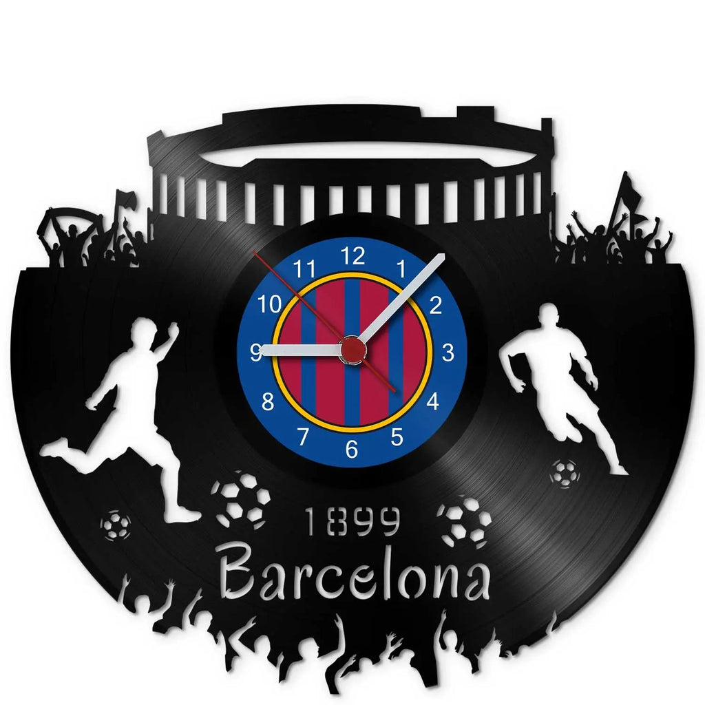 Fussball Wanduhr aus Vinyl Vereinsliebe Barcelona