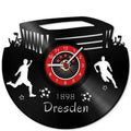 Fussball Wanduhr aus Vinyl Vereinsliebe Dresden