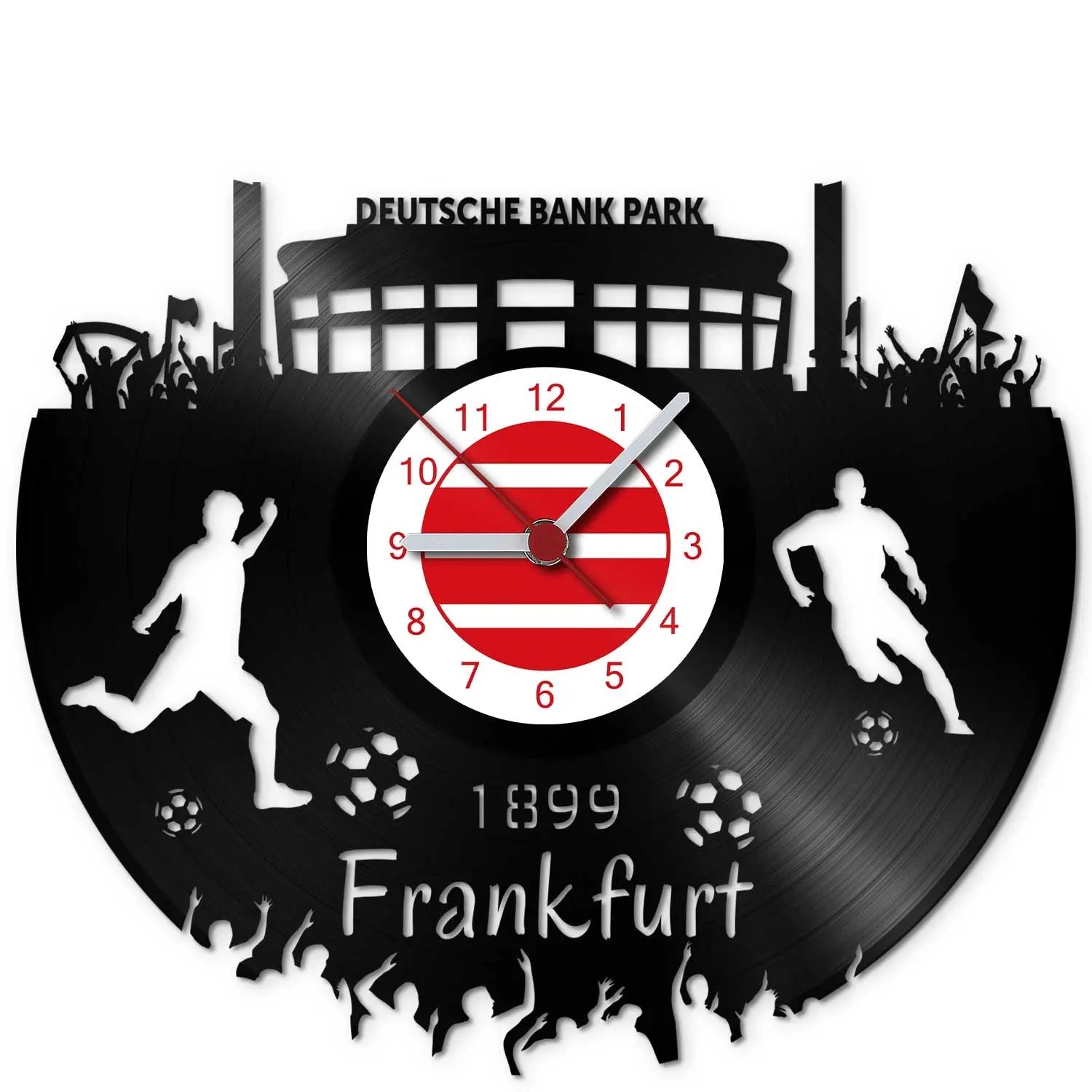 Fussball Wanduhr aus Vinyl Vereinsliebe Frankfurt