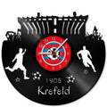 Fussball Wanduhr aus Vinyl Vereinsliebe Krefeld