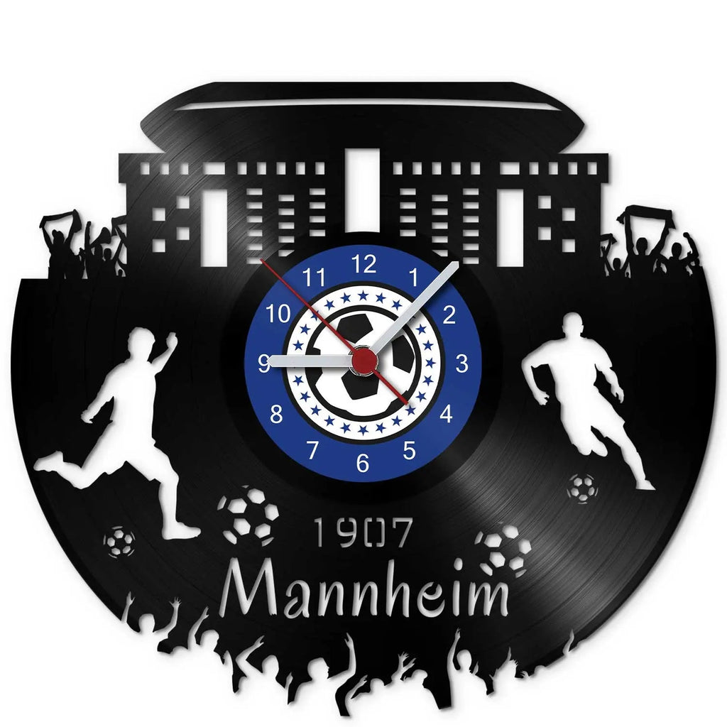 Fussball Wanduhr aus Vinyl Vereinsliebe Mannheim