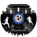 Fussball Wanduhr aus Vinyl Vereinsliebe Mannheim