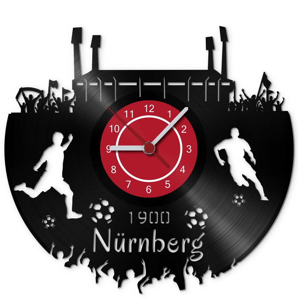 Fussball Wanduhr aus Vinyl Vereinsliebe Nürnberg