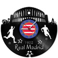 Fussball Wanduhr aus Vinyl Vereinsliebe Real Madrid