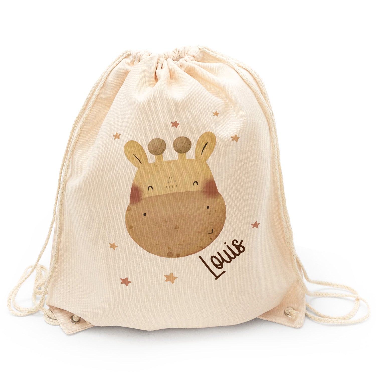 Turnbeutel mit Kindermotiv  - Tierköpfe - für Kinder