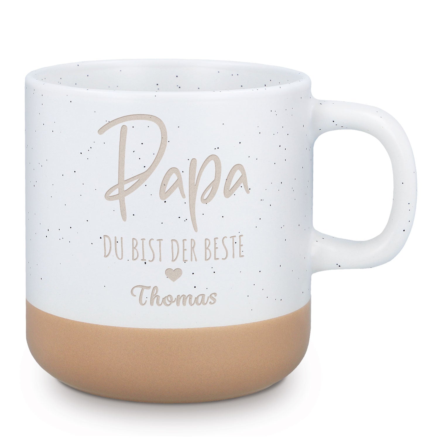Gravierte Steingut Tasse - Papa du bist der Beste