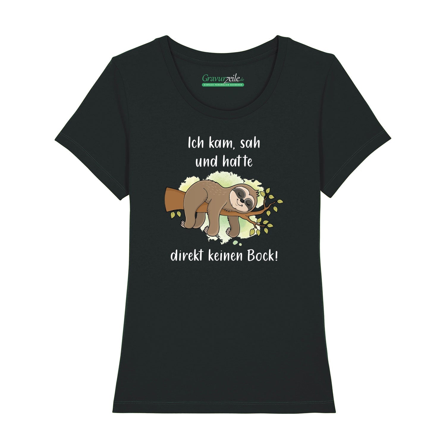 Bedrucktes T-Shirt für Damen - Ich kam sah kein Bock