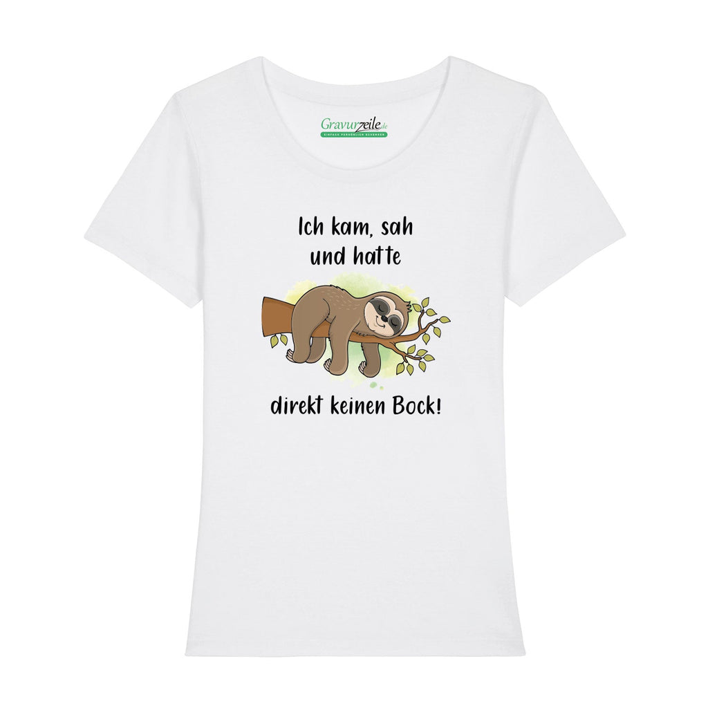 Bedrucktes T-Shirt für Damen - Ich kam sah kein Bock