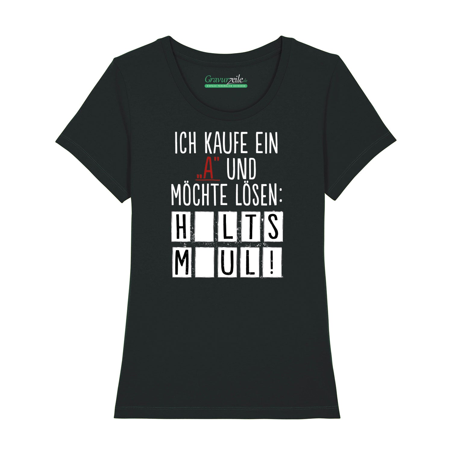Bedrucktes T-Shirt für Damen - Ich kaufe ein A