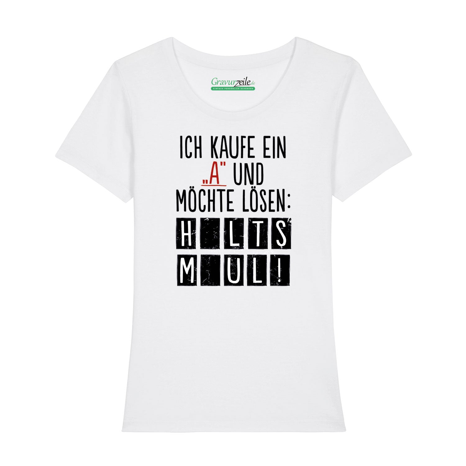 Bedrucktes T-Shirt für Damen - Ich kaufe ein A