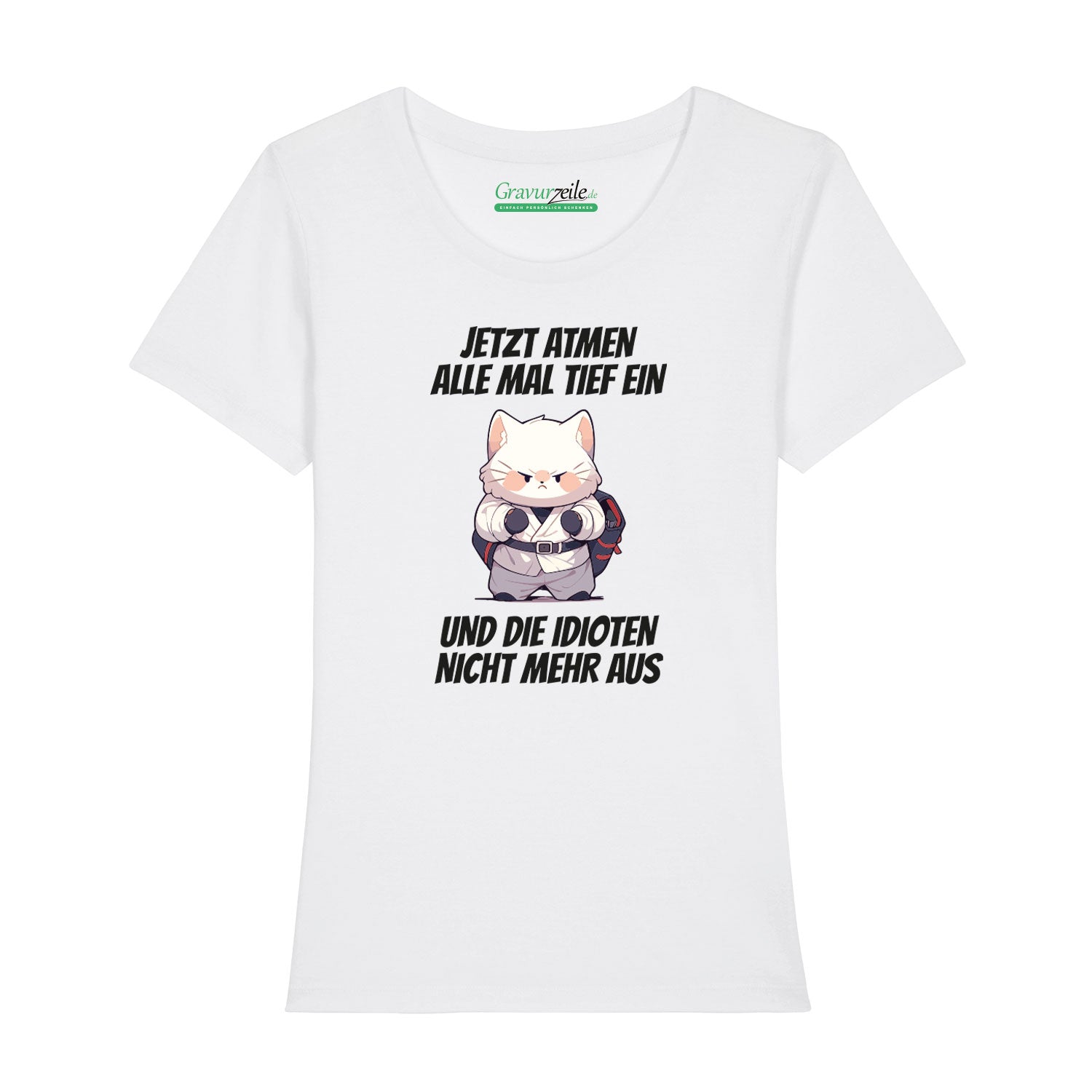 Bedrucktes T-Shirt für Damen - Jetzt atmen alle mal