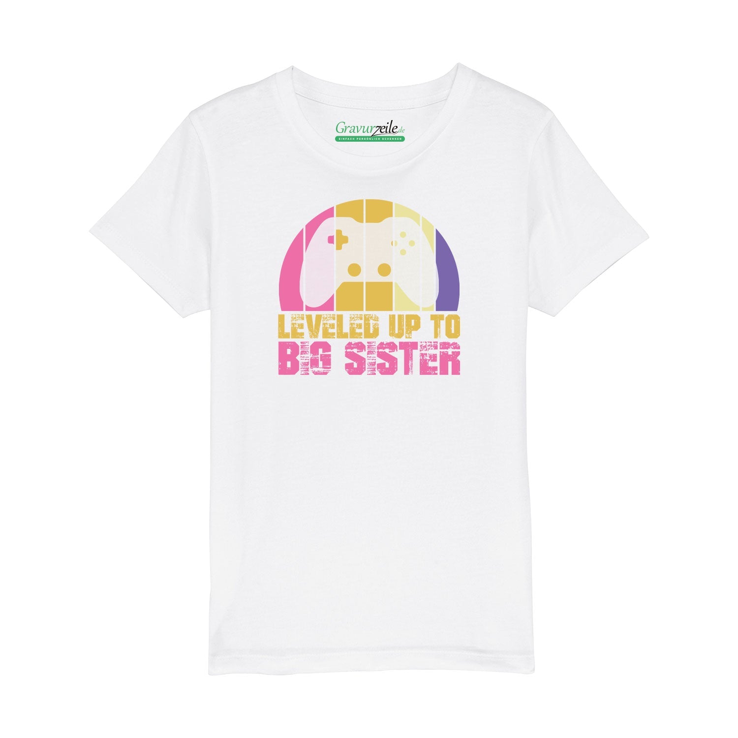 Bedrucktes T-Shirt für Kinder - Leveled up Big Sister