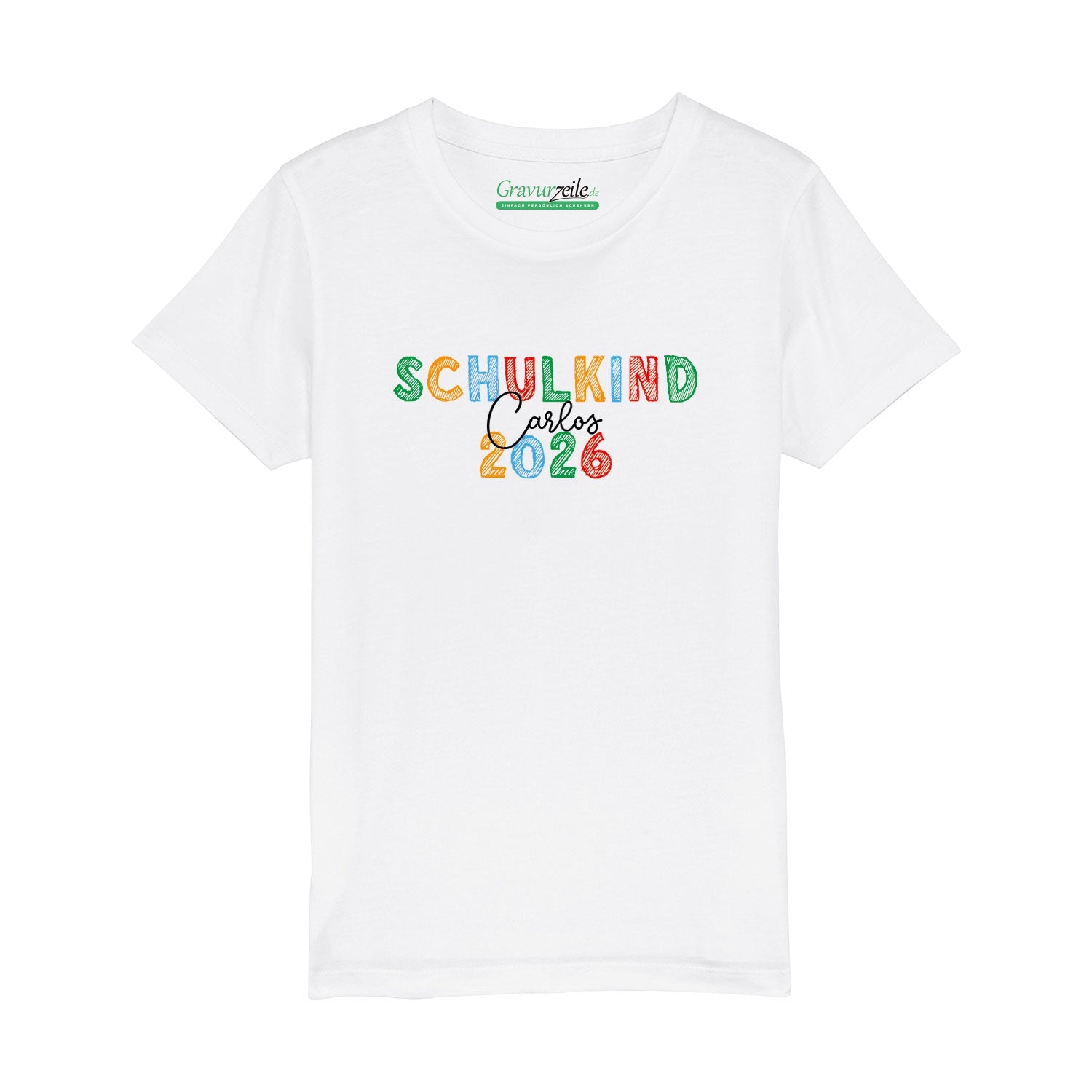 Bedrucktes T-Shirt für Kinder - Schulkind Kreide